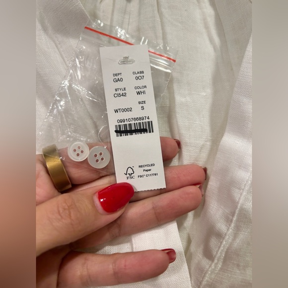 NWT J Crew Cabana Top Linen Shirt Breathable Date Vacation  CI542 White Small - Picture 6 of 11